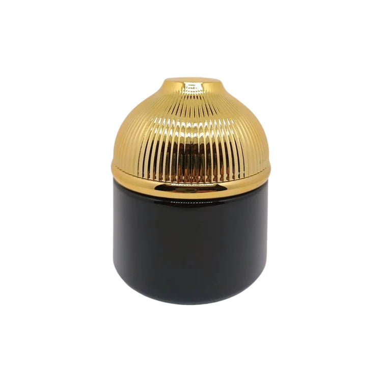 150ml Empty glass jar brown with gold dome lid - for oud chips, bakhoor etc