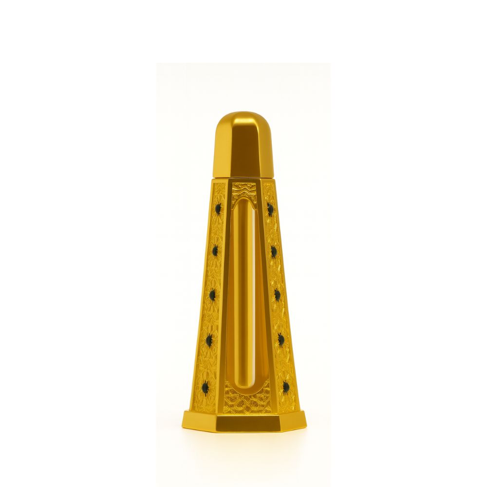 6ml Gold Hexagon Attar Bottle with Stick Applicator – Arabian Style Perfume Vial - refillable glass perfume bottles by Oud