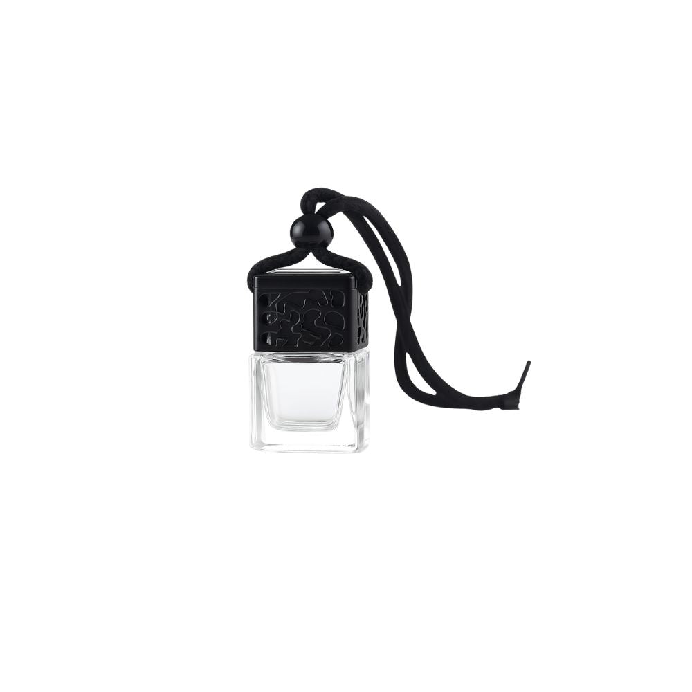 12x 10ml Empty Car Hanging Air Freshener Bottles - Refillable Glass Perfume Diffusers (Gold, Silver, Black Available) -